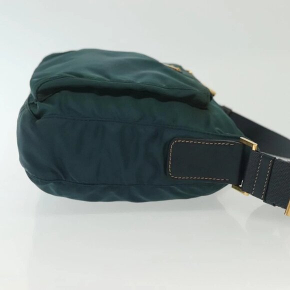 PRADA Shoulder Bag Nylon Green Gold Auth 136672 - Picture 3 of 16